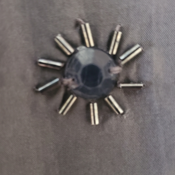 Chico's 100% silk pewter sequin gemstone beaded embellished A line midi skirt. M - Picture 6 of 10